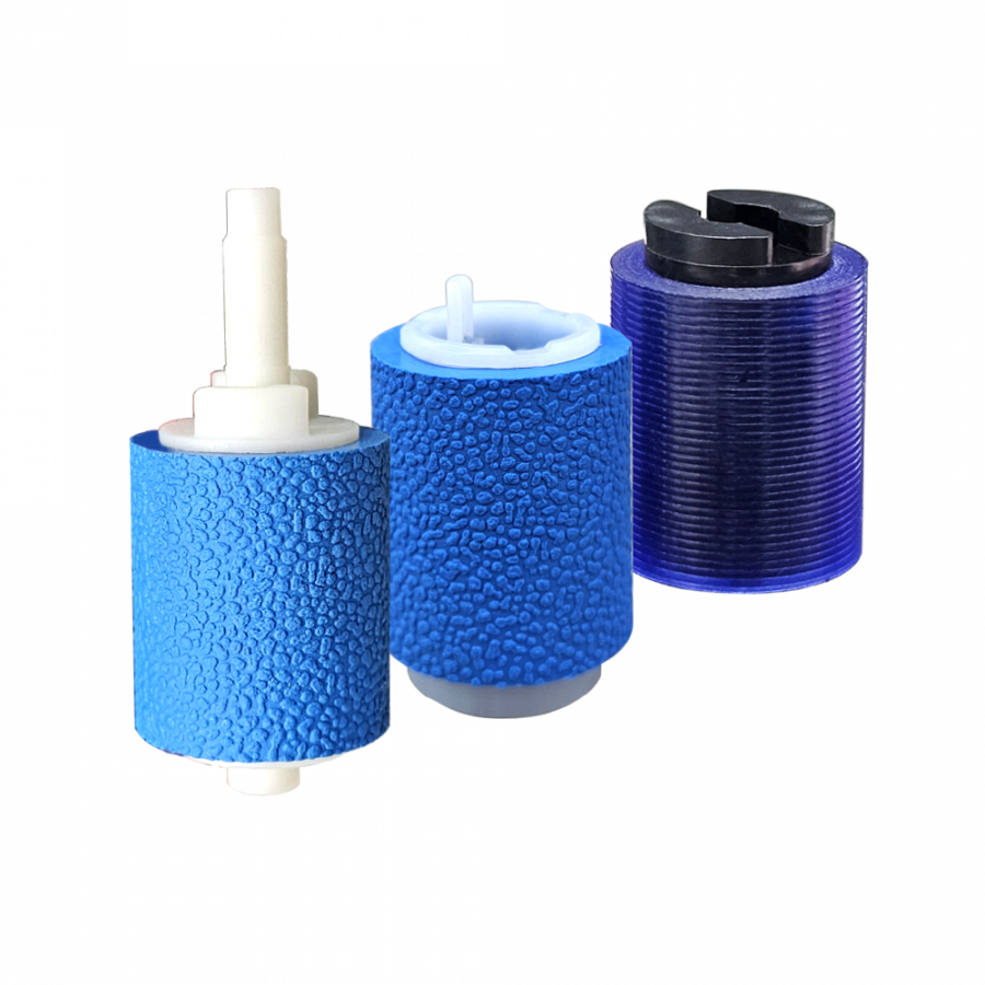 Cassette embossing feed roller set